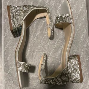NEW! Betsey Johnson Silver Strappy Heels | Size 7.